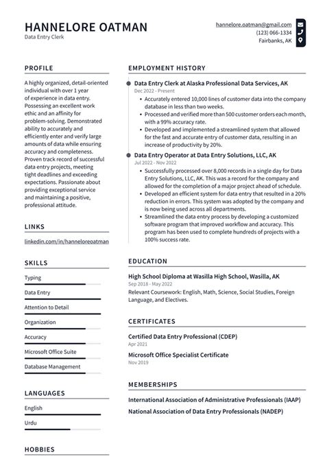 Cvs Data Entry Clerk Resume Examples Resumecat