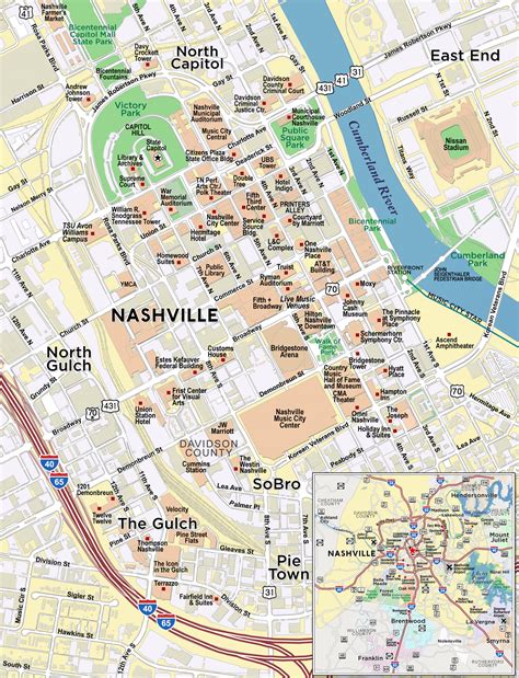 map  downtown nashville tn