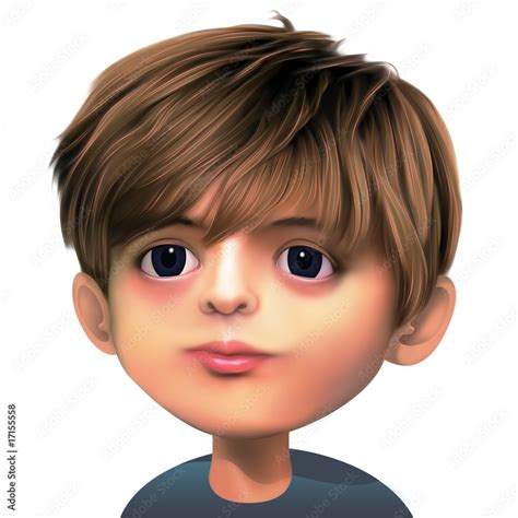 Boy With Brown Hair And Dark Eyes Stock Illustration Adobe Stock