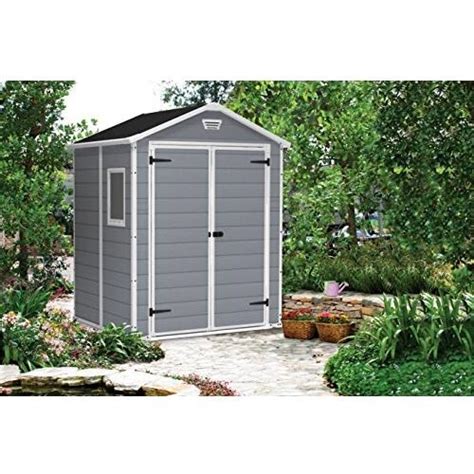 Keter Manor Outdoor Plastic Garden Storage Shed Grey X Ft Ieris Uk