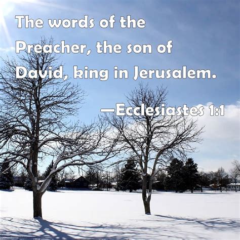 Ecclesiastes 1 1 The Words Of The Preacher The Son Of David King In