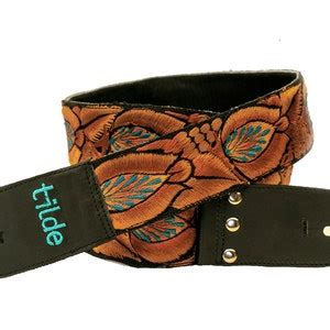 Leather Guitar Strap, Brown Guitar Strap, Woven Guitar Strap, Gift Musician, Gift Guitarist ...