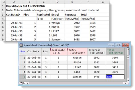 Similarities and Differences with Excel • Genstat Knowledge Base