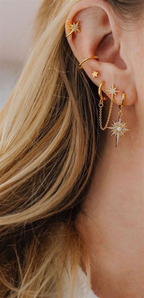 Curated Ear Piercing Ideas In Pretty Ways To Stack Your Ear