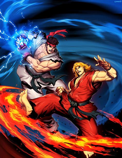 Street Fighter Unlimited Cover With Ryu And Ken