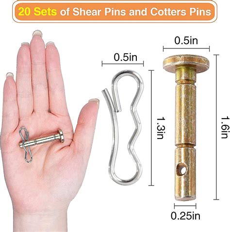 20 Pcs Shear Pins 20 Pcs Cotter Pins For Snowblower 738 04124 And