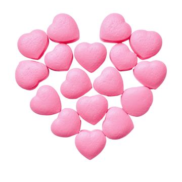 Forma De Corazones De Caramelo De San Valentín En Rosa PNG dibujos