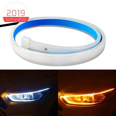 2Pcs DRL 60cm Daytime Running Light 12V Flexible Soft Tube Guide With