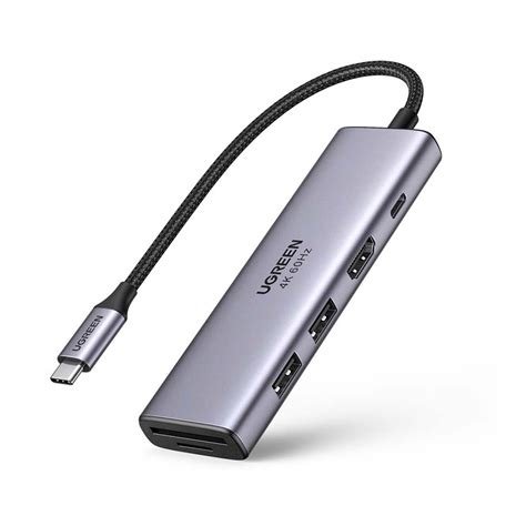 ฮับยูเอสบี Ugreen 6 In 1 Usb C To Hdmi 4k60hz 2 Usb30 Tfsd