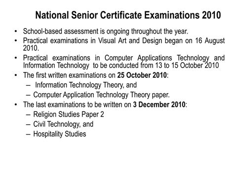 Ppt The State Of Readiness National Senior Certificate Nsc