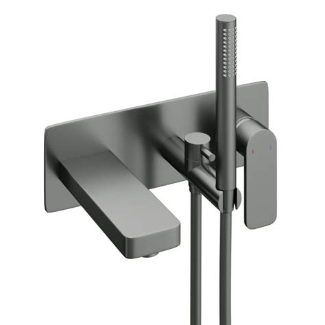 Abacus Edge Anthracite Wall Mounted Bath Shower Mixer Sanctuary