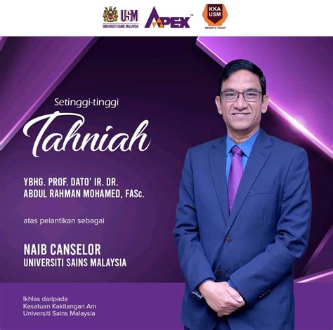 UCAPAN TAHNIAH YBHG PROF DATO IR DR ABDUL RAHMAN BIN MOHAMED DI