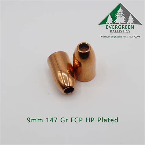 9mm 147 Grain Plated Hollow Point Bullets – Evergreen Ballistics