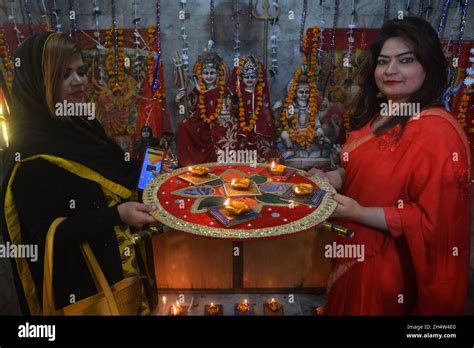 Pakistani Hindu Community Performing Religious Ritual During Diwali