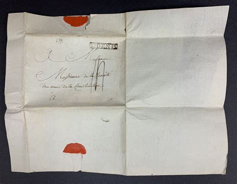 France 1791 Stampless Cover Letter ST DENIS Handstamp