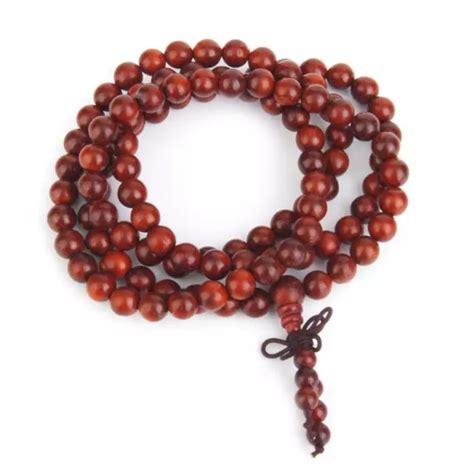 BOIS DE SANTAL Collier Bouddhiste Prière De Mala Bracelet 108 Perles De