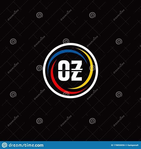 OZ Monogram Logo Isolated On Circle Shape With 3 Slash Colors Rounded