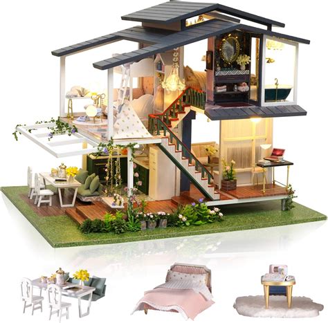 Cuteefun Maison Miniature A Construire Diy Maison Poupee Miniature Bois