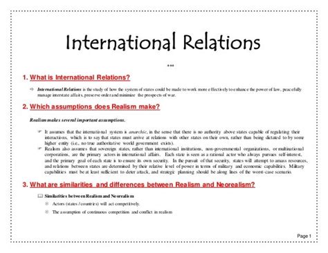 What Is International Relations