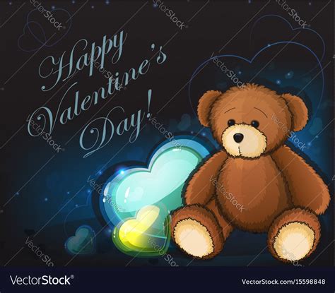 Cute Teddy Bear And Hearts Royalty Free Vector Image