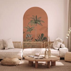 Peel And Stick Arch Wallpaper Decal Tropical Wilderness Ginger Etsy