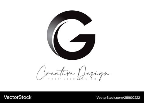 Letter G Logo Black Colors Design Royalty Free Vector Image