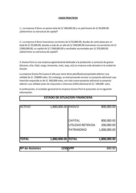 Enunciado Caso Pr Ctico Casos Practicos La Empresa X Tiene Un