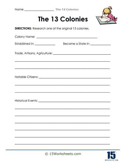 13 Colonies Worksheets - 15 Worksheets.com