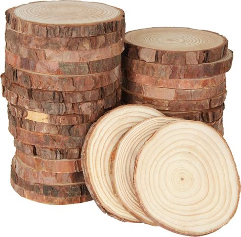 Jmiatry Pcs Natural Wood Slices Cm Diameter Unfinished Round