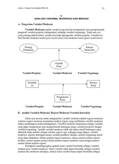 V ANALISIS VARIABEL MODERASI DAN MEDIASI