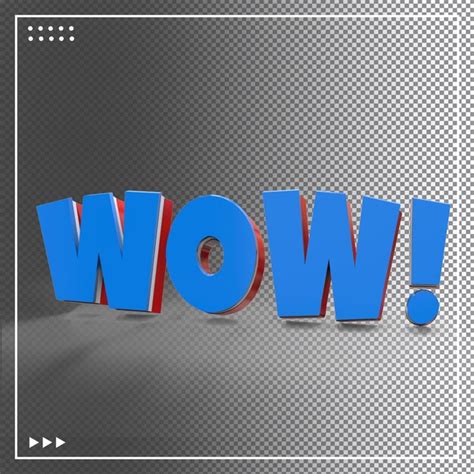 Premium Psd Text 3d Wow Surprised Word Astonished Surprising