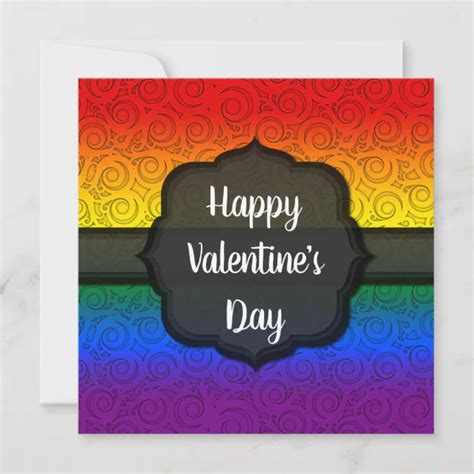 Customizable LGBTQ Gay Rainbow Valentine S Day Card Zazzle