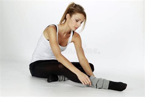 Fille Blonde De Sport De Forme Physique Photo Stock Image Du Fond