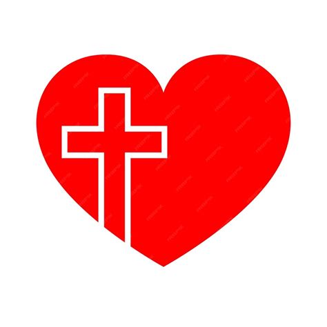 Premium Vector Heart With Christian Cross Vector Illustration