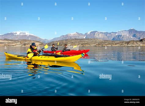 Kayaking in Scoresby Sund, the world's largest fiord Stock Photo - Alamy