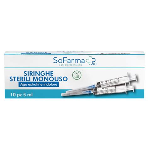 Sofarmapiù Siringhe Sterili Monouso Ago Extrafine Indolore 10pz 5ml