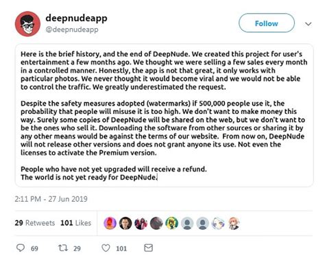 Creator KILLS Disturbing App That Doctored Nude Images Women From A Single Picture After