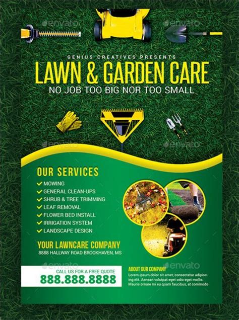 Free Lawn Care Service Flyer Template Word Example | Lawn care flyers ...