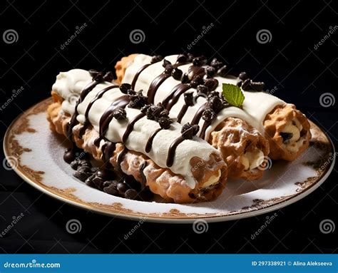 Italian Desserts And Cakes, Cannoli, Panna Cotta Cartoon Vector ...