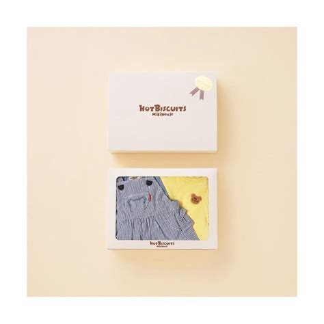 HOT BISCUITS ミキハウスホットビスケッツストライプ柄 ジャンパースカートワンポイント半袖TシャツセットBOX付き MAGASEEK ヤフー店 通販 Yahoo
