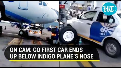 Viral Go First Car Goes Under Indigo Aircraft At Delhi Airport