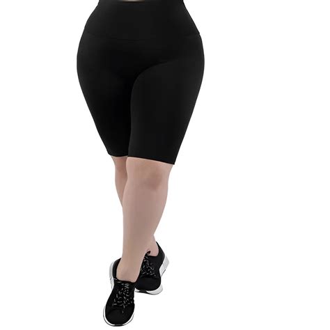 Shorts Bermuda Legging Plus Size Feminino Grossa Suplex Cintura Alta