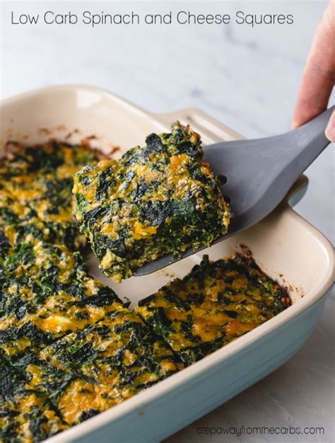 Low Carb Spinach and Cheese Squares - keto and gluten free recipe