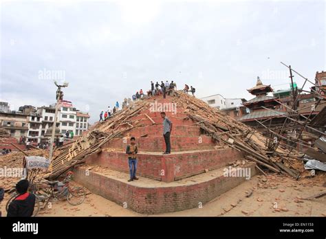 Kathmandu Nepal 25th Apr 2015 A Temple Is Collapsed At Hanumandhoka