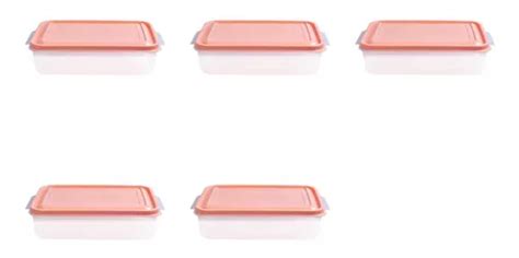 Kit 5 Caixa Organizadora Retangular P 1 1l Aba Nude MercadoLivre