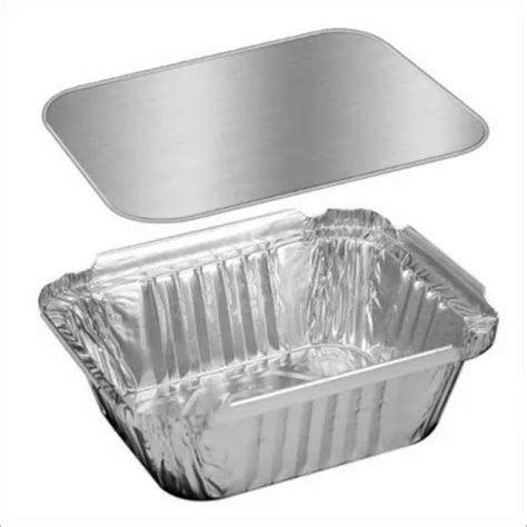 Ml Aluminium Foil Container With Lid At Rs Piece Silver Foil