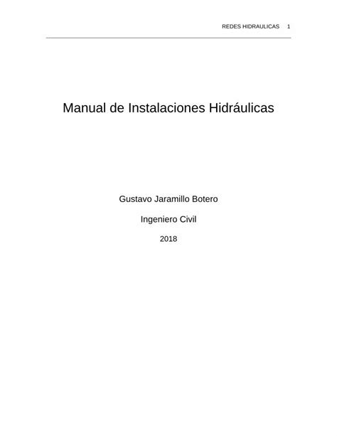 Pdf Gustavo Jaramillo Botero Ingeniero Civil Redes Hidraulicas