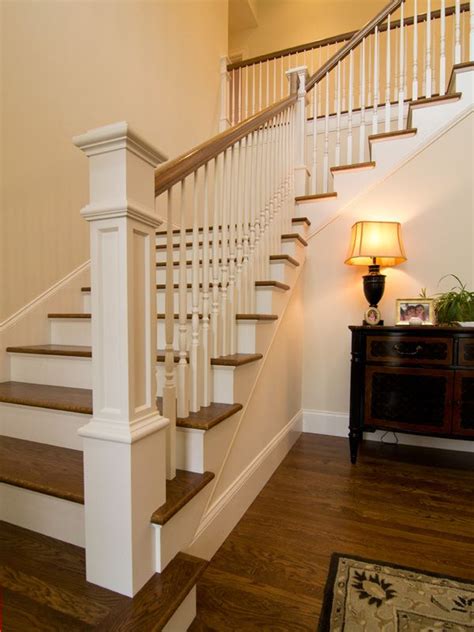 Foyer Stair Railing Railings Stairs Hamptons Farmhouse Modern