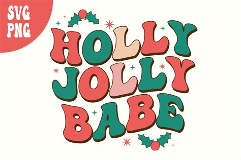 Retro Holly Jolly Babe Christmas Svg Png Graphic By Bestbens · Creative