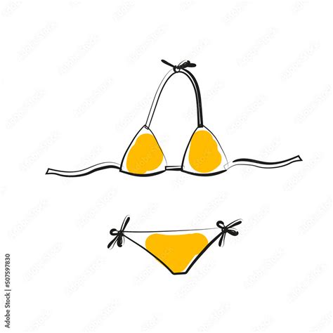 Bikini Sketch Vector Illustration Isolated On White Stock Vector